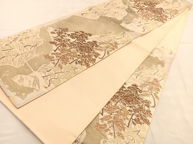 平和屋着物◎六通柄袋帯　唐織　浜松文　金銀糸　正絹　逸品　BAAU5630hv