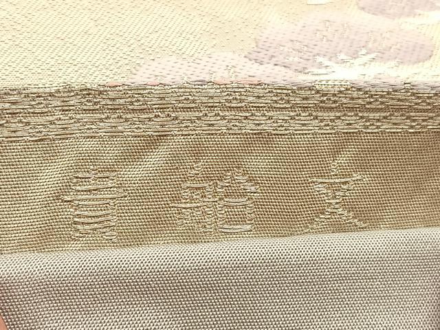 平和屋着物◎六通柄袋帯　唐織　貴船文　銀糸　正絹　逸品　BAAU5636hv