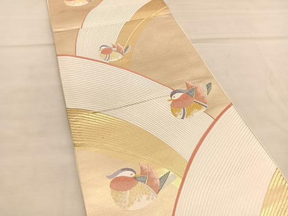 平和屋着物◎六通柄袋帯　唐織　桃山錦波　九百錦　金糸　正絹　逸品　BAAU5650hv
