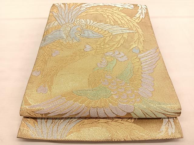 平和屋着物◎六通柄袋帯　鳳凰　金銀糸　正絹　逸品　BAAU5666hv