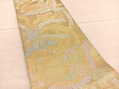 平和屋着物◎六通柄袋帯　鳳凰　金銀糸　正絹　逸品　BAAU5666hv