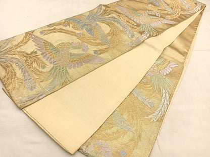 平和屋着物◎六通柄袋帯　鳳凰　金銀糸　正絹　逸品　BAAU5666hv