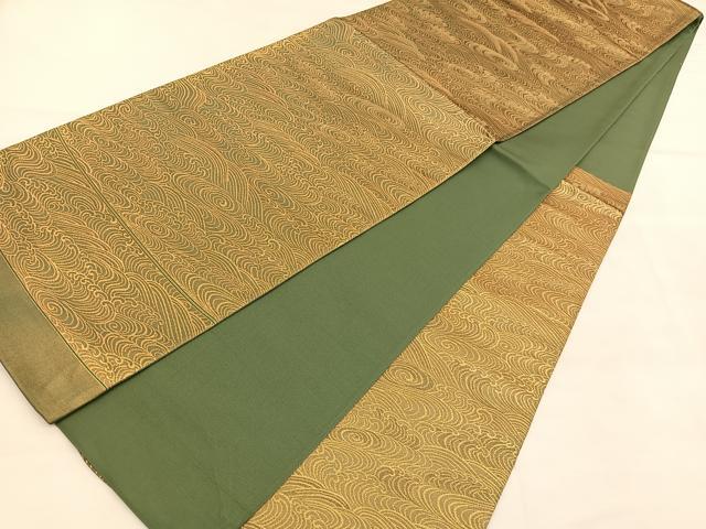 平和屋着物◎西陣　六通柄袋帯　立波文　金糸　証紙付き　正絹　逸品　BAAU5691hv