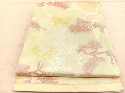 平和屋着物◎全通柄　本袋帯　花鳥文　金銀糸　正絹　逸品　BAAU5710hv