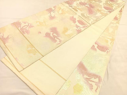 平和屋着物◎全通柄　本袋帯　花鳥文　金銀糸　正絹　逸品　BAAU5710hv