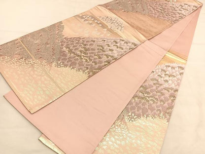平和屋着物◎六通柄袋帯 唐織 梅尾 金銀糸 正絹 逸品 BAAU5715hv