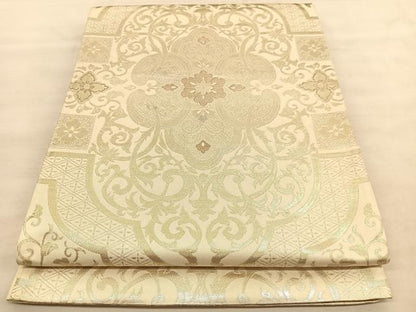 平和屋着物◎六通柄袋帯　宝繍　飾花文　金銀糸　正絹　逸品　BAAU5718hv