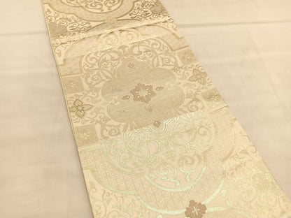平和屋着物◎六通柄袋帯　宝繍　飾花文　金銀糸　正絹　逸品　BAAU5718hv