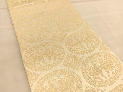 平和屋着物◎六通柄袋帯　向かい鳥文　金糸　三越扱い　正絹　逸品　BAAU5720hv