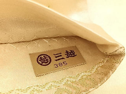 平和屋着物◎六通柄袋帯　向かい鳥文　金糸　三越扱い　正絹　逸品　BAAU5720hv