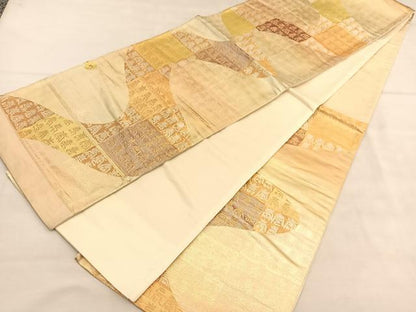 平和屋着物◎西陣　六通柄袋帯　寿字文　金銀糸　証紙付き　正絹　逸品　未使用　BAAU5727hv
