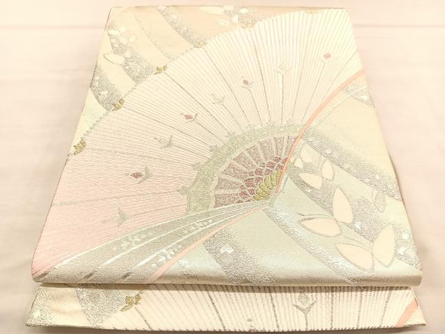 平和屋着物◎六通柄袋帯　唐織　舞蝶文　正絹　逸品　BAAU5730hv