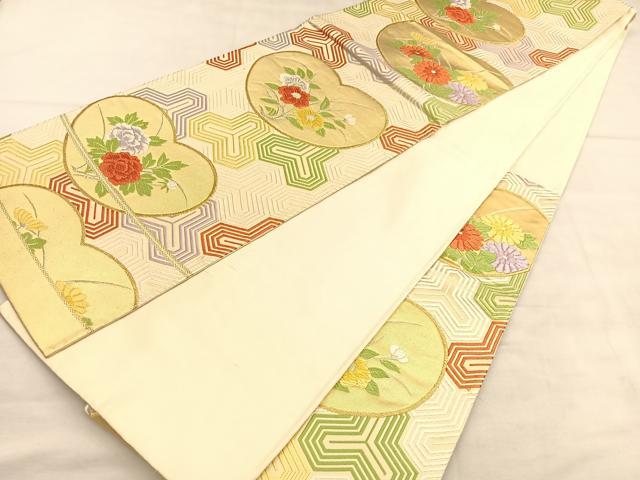 平和屋着物◎六通柄袋帯　唐織　毘沙門亀甲花文　金銀糸　正絹　逸品　BAAU5735hv
