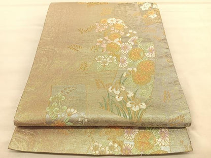 平和屋着物◎六通柄袋帯　唐織　加賀小袖　金糸　正絹　逸品　BAAU5742hv