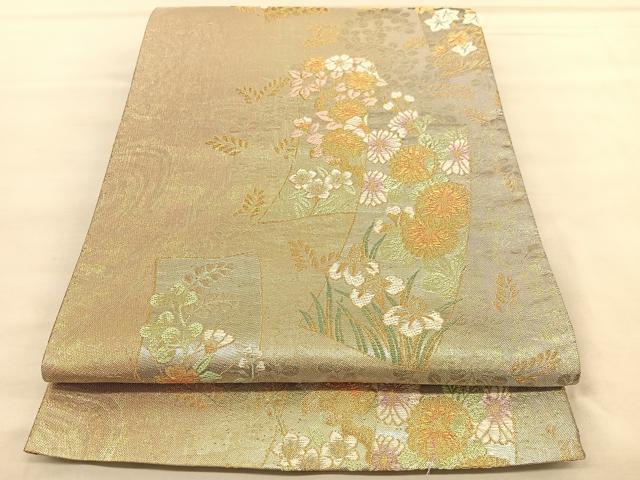 平和屋着物◎六通柄袋帯　唐織　加賀小袖　金糸　正絹　逸品　BAAU5742hv