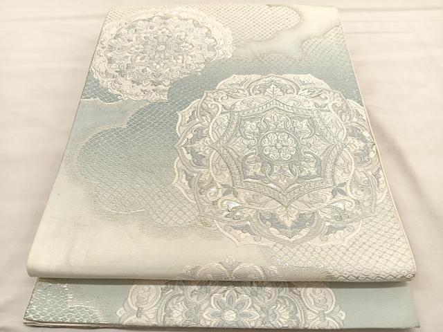 平和屋着物◎六通柄袋帯　唐織　宝相華　銀糸　正絹　逸品　BAAU5755hv