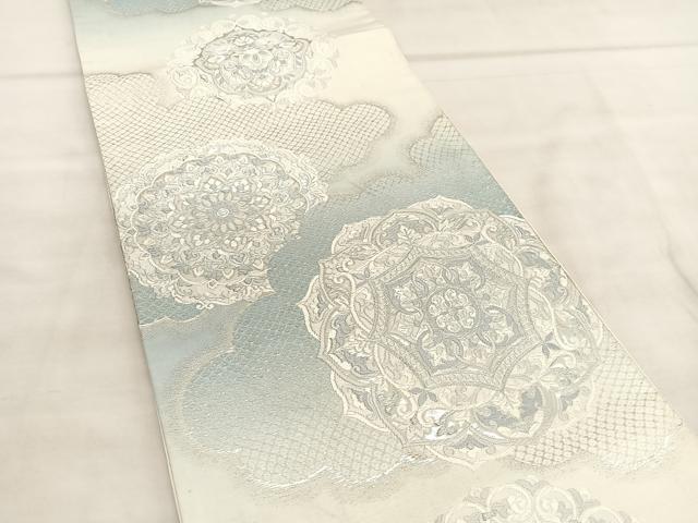 平和屋着物◎六通柄袋帯　唐織　宝相華　銀糸　正絹　逸品　BAAU5755hv