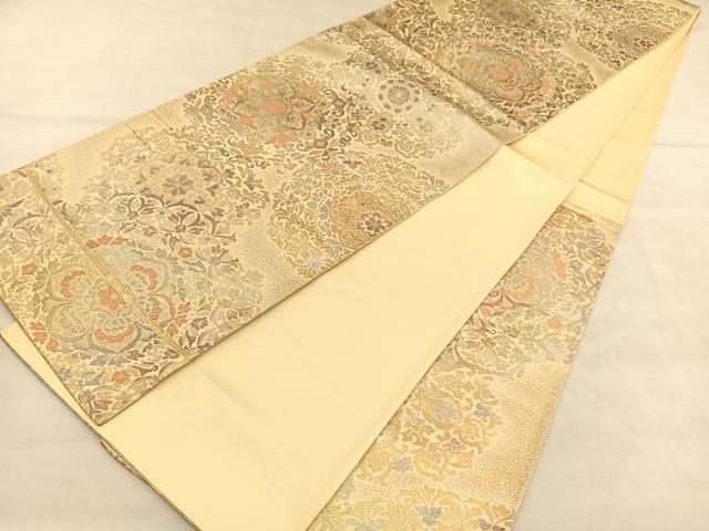 平和屋着物◎六通柄袋帯 正倉院花文 金糸 正絹 逸品 BAAU5756hv