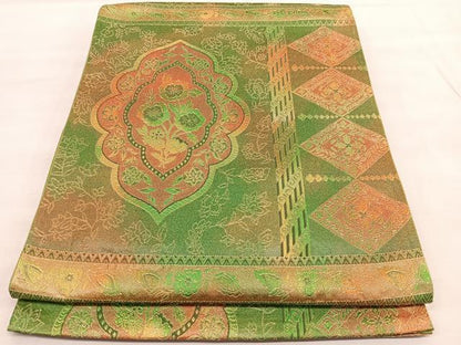 平和屋着物◎六通柄袋帯　菱花文　正絹　逸品　BAAU5763hv