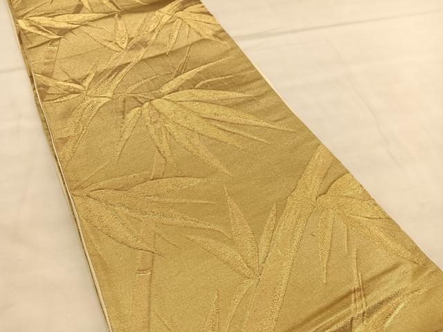 平和屋着物◎六通柄袋帯　笹竹文　金糸　正絹　逸品　BAAU5774hv