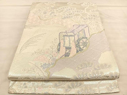 平和屋着物◎六通柄袋帯　唐織　王朝古代錦　金銀糸　正絹　逸品　BAAU5777hv