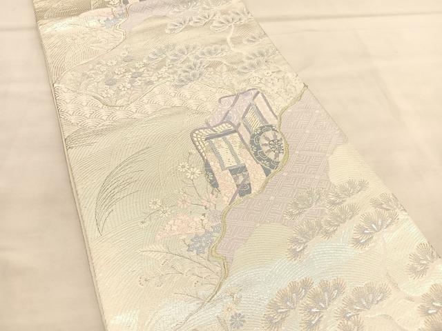 平和屋着物◎六通柄袋帯　唐織　王朝古代錦　金銀糸　正絹　逸品　BAAU5777hv