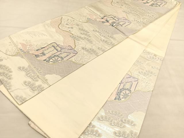 平和屋着物◎六通柄袋帯　唐織　王朝古代錦　金銀糸　正絹　逸品　BAAU5777hv