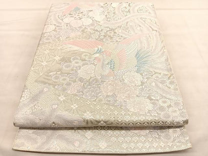 平和屋着物◎西陣　六通柄袋帯　唐織　鳳凰花文　九百錦　プラチナ箔　正絹　逸品　BAAU5791hv