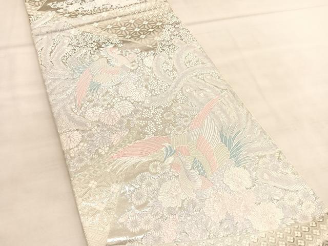 平和屋着物◎西陣　六通柄袋帯　唐織　鳳凰花文　九百錦　プラチナ箔　正絹　逸品　BAAU5791hv