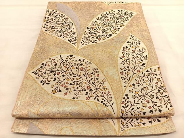 平和屋着物◎六通柄　本袋帯　唐織　花唐草文　金糸　BAAU5793hv