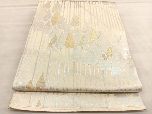 平和屋着物◎六通柄袋帯　樹林文　金銀糸　正絹　逸品　BAAU5794hv