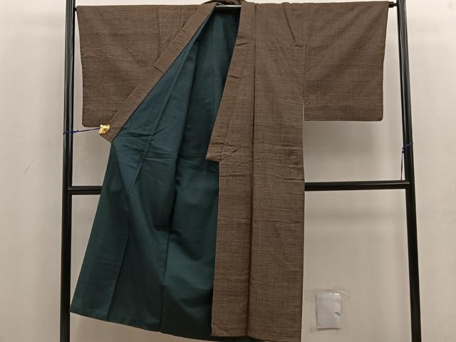 平和屋着物■男性　紬　絣文様　正絹　逸品　BAAU5834mz