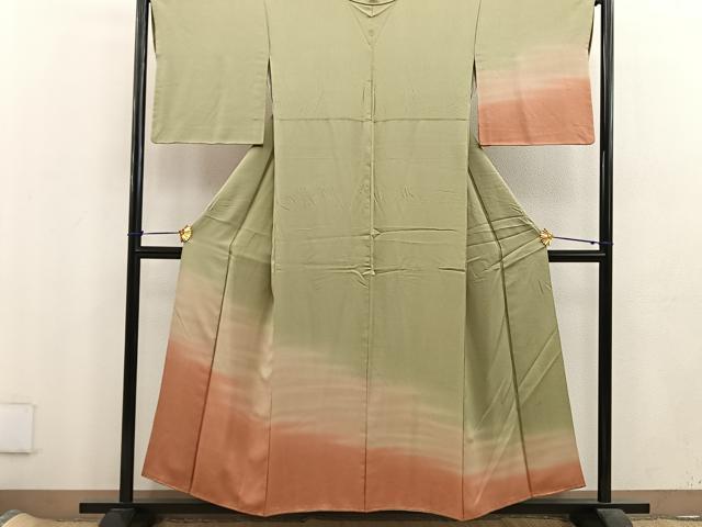 平和屋着物●訪問着 江戸小紋 鮫小紋柄 暈し染め 正絹 逸品 BAAU5843mz