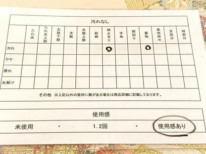 平和屋着物◎六通柄袋帯　唐織　鳳凰花蝶片輪車文　金糸　正絹　逸品　BAAU6027yc