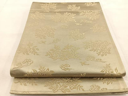 平和屋着物◎六通柄袋帯　草花文　金糸　正絹　逸品　BAAU6054yc