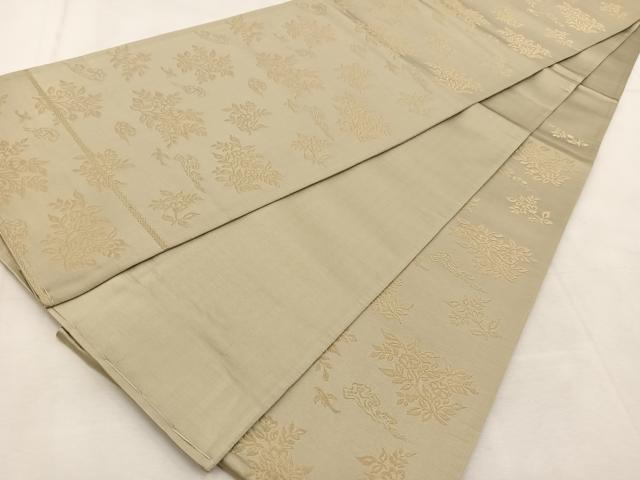 平和屋着物◎六通柄袋帯　草花文　金糸　正絹　逸品　BAAU6054yc