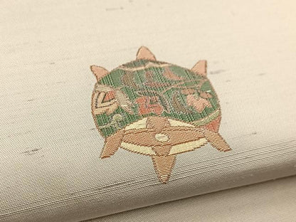 平和屋着物●京の名門・菱屋六右ェ門　九寸名古屋帯　紬地　糸巻き文　正絹　逸品　BAAU6076yc