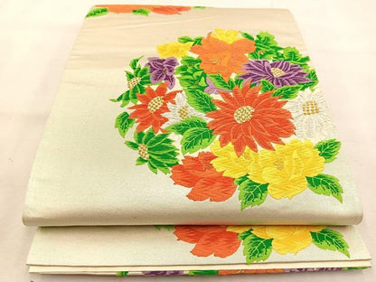 平和屋着物◎六通柄袋帯　唐織　花丸文　金銀糸　正絹　逸品　BAAU6166yc