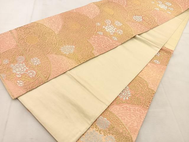 平和屋着物◎六通柄袋帯　更紗青海波　金銀糸　正絹　逸品　BAAU6185yc