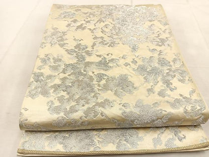 平和屋着物◎六通柄袋帯　草花文　金銀糸　正絹　逸品　BAAU6227yc