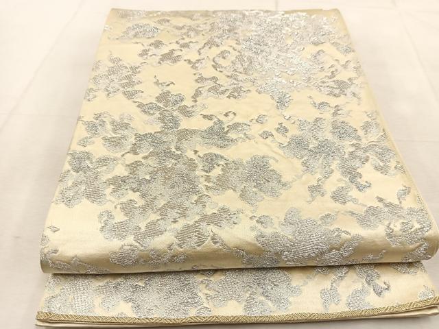 平和屋着物◎六通柄袋帯　草花文　金銀糸　正絹　逸品　BAAU6227yc