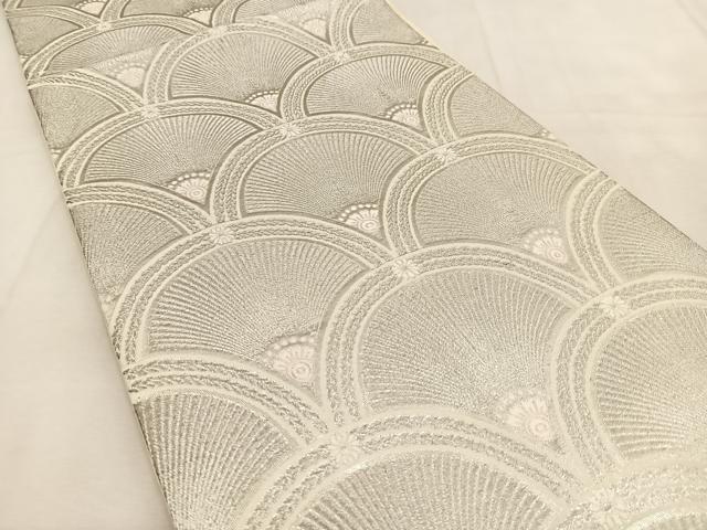 平和屋着物◎六通柄袋帯　唐織　粋巧　花青海波　銀糸　正絹　逸品　BAAU6290yc
