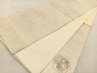 平和屋着物◎中国三大刺繍　相良刺繍　太鼓柄袋帯　総刺繍　亀甲花文　銀糸　引箔　正絹　逸品　BAAU6341yc