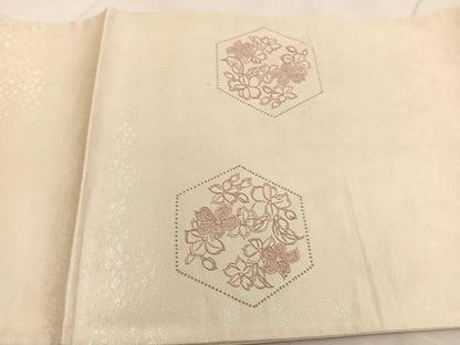 平和屋着物◎中国三大刺繍　相良刺繍　太鼓柄袋帯　総刺繍　亀甲花文　銀糸　引箔　正絹　逸品　BAAU6341yc