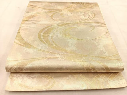 平和屋着物◎六通柄袋帯　流水文　金銀糸　引箔　正絹　逸品　BAAU6349yc