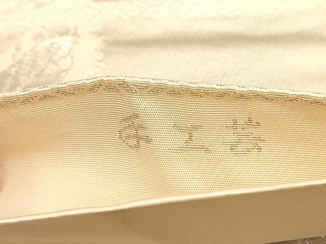 平和屋着物◎西陣　服部織物謹製　六通柄袋帯　こはく錦　手工芸　花鳥丸文　金銀糸　引箔　正絹　逸品　BAAU6375yc