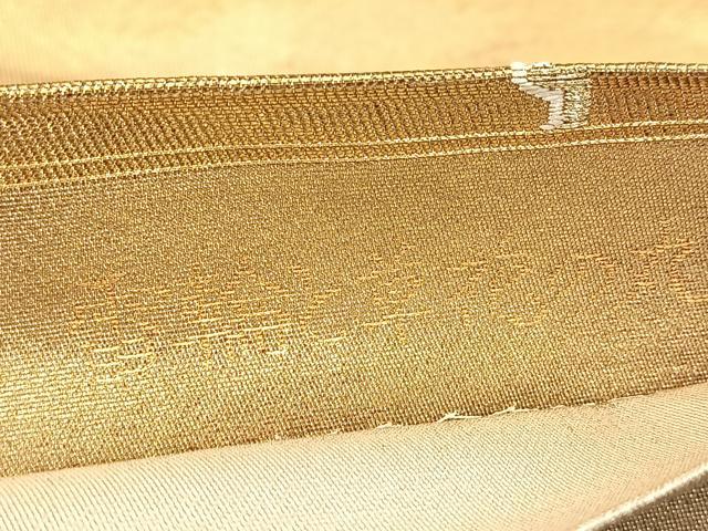 平和屋着物◎六通柄袋帯　唐織　厳島文様　雪輪と草花の丸　金銀糸　引箔　正絹　逸品　BAAU6388yc