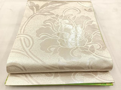 平和屋着物◎両面　全通柄袋帯　更紗花唐草文　金糸　正絹　逸品　BAAU6404yc