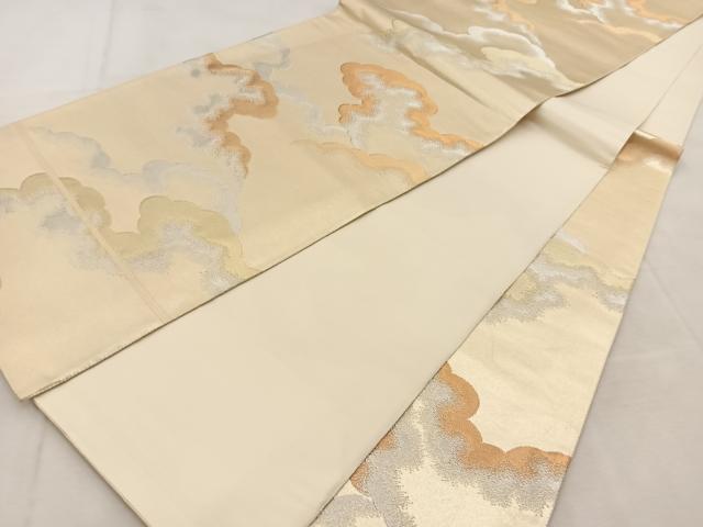 平和屋着物◎六通柄袋帯　雲重ね文　金銀糸　正絹　逸品　BAAU6405yc