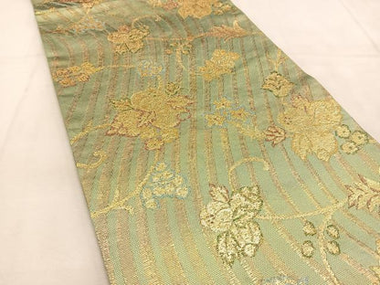 平和屋着物◎六通柄袋帯　更紗花文　金糸　正絹　逸品　BAAU6432yc